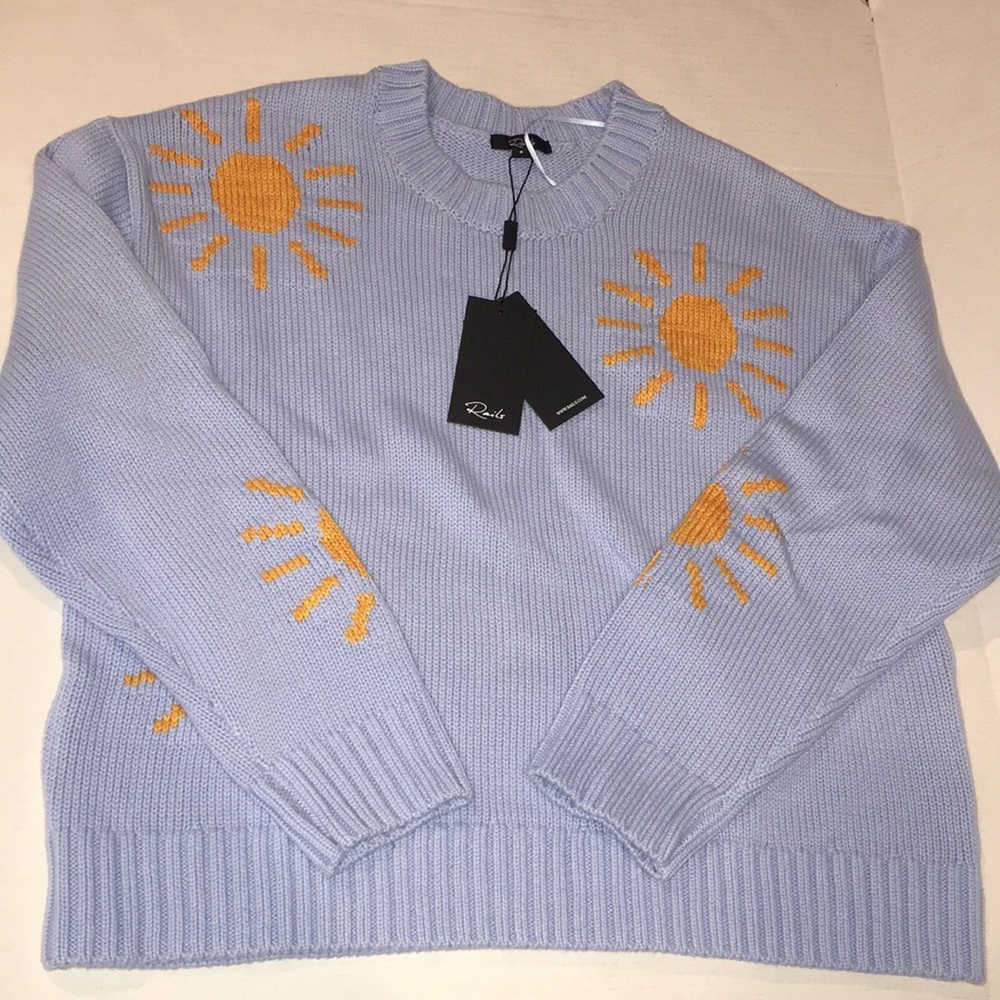 NWT Rails Sweater | Zoey Sunshine | Blue With Yellow Sun Pattern | Size S